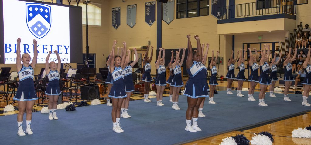 group of cheerleaders, private school